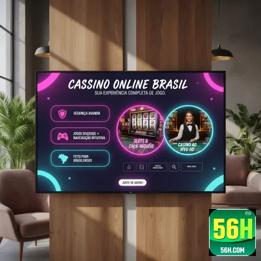 Ilustração de Acesse o aplicativo cassino 56h para Android e iOS